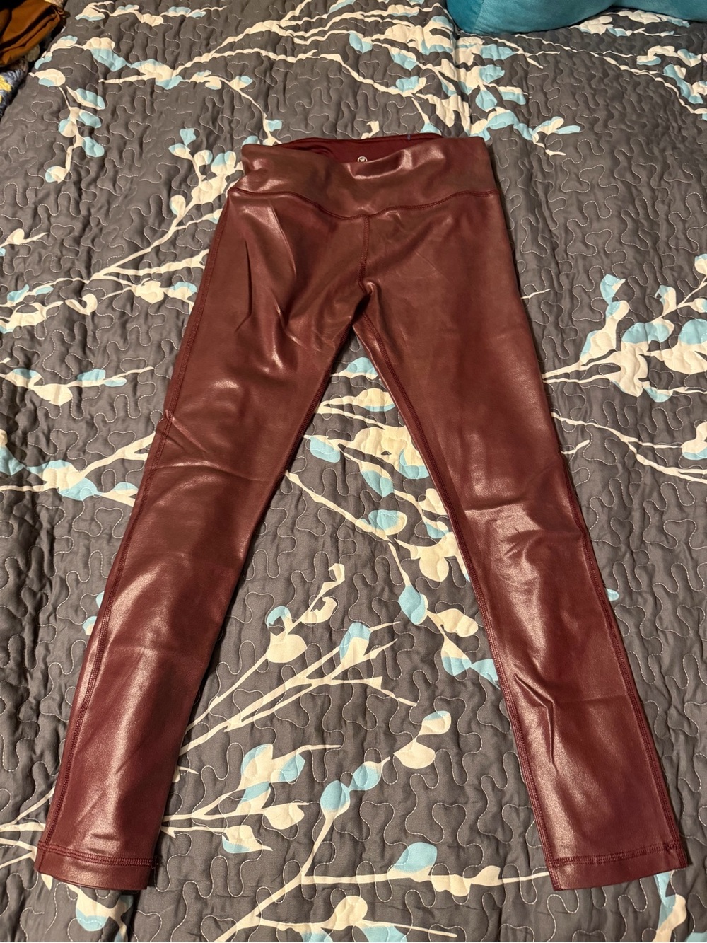 VIP Burgundy Faux Leather Leggings